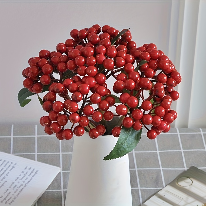 Artificial Berry Stems Christmas Holly Berry Branches - Temu