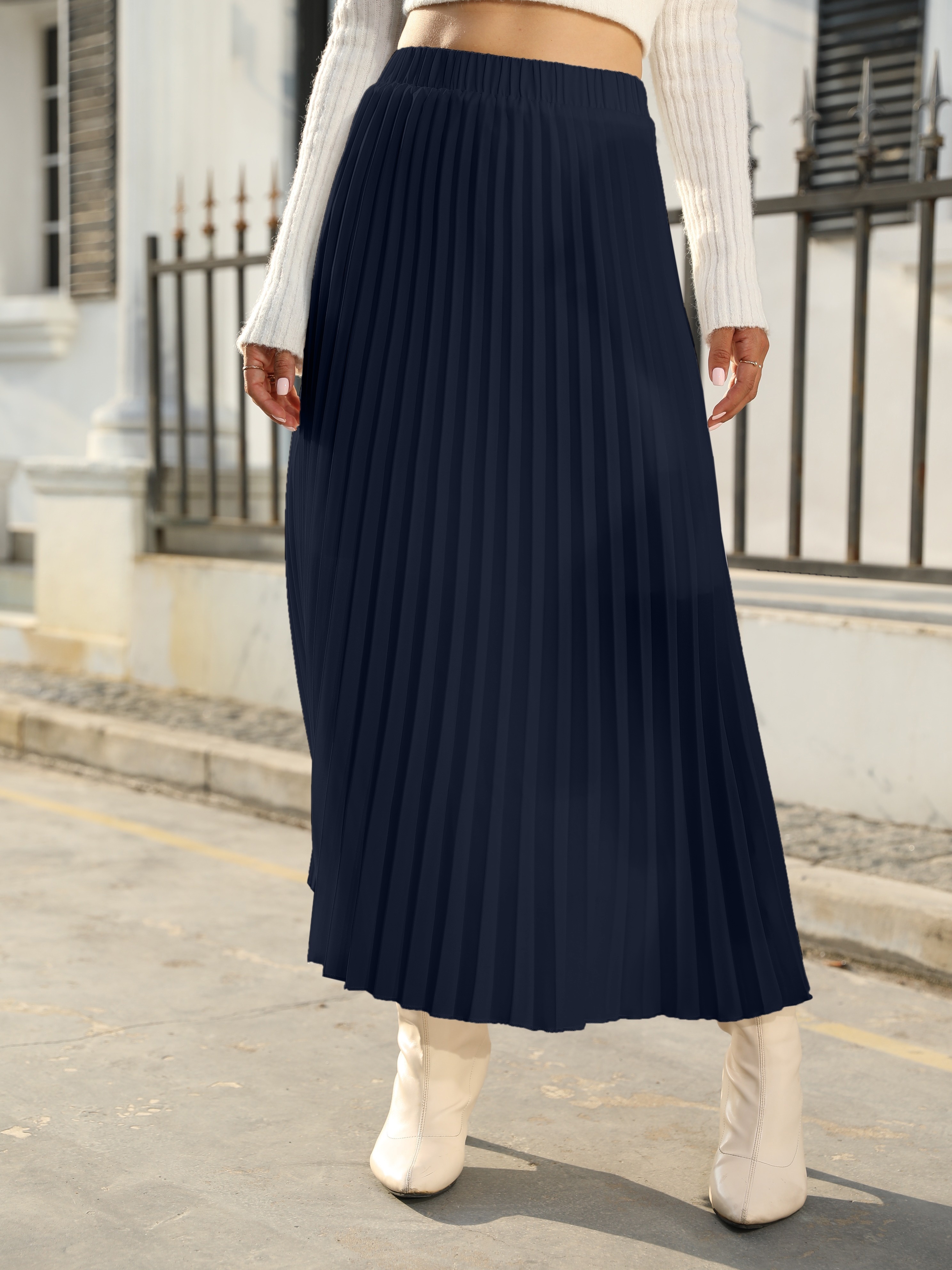 Solid Ruffle Trim Layered Mesh Skirt Versatile High Waist - Temu Philippines