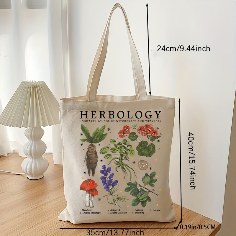 Herbology Canvas Tote Bag Harajuku Bulk Shopping Bag Student School Beach Shopping  Bag - Temu