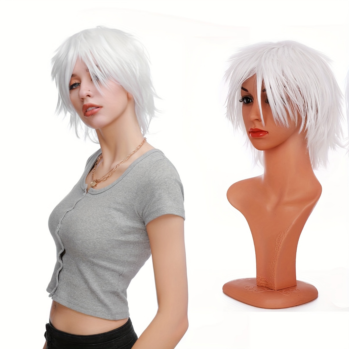 Halloween Wig Game DMC Dante Cosplay Accessory Wig Synthesis Hair Grey  Color