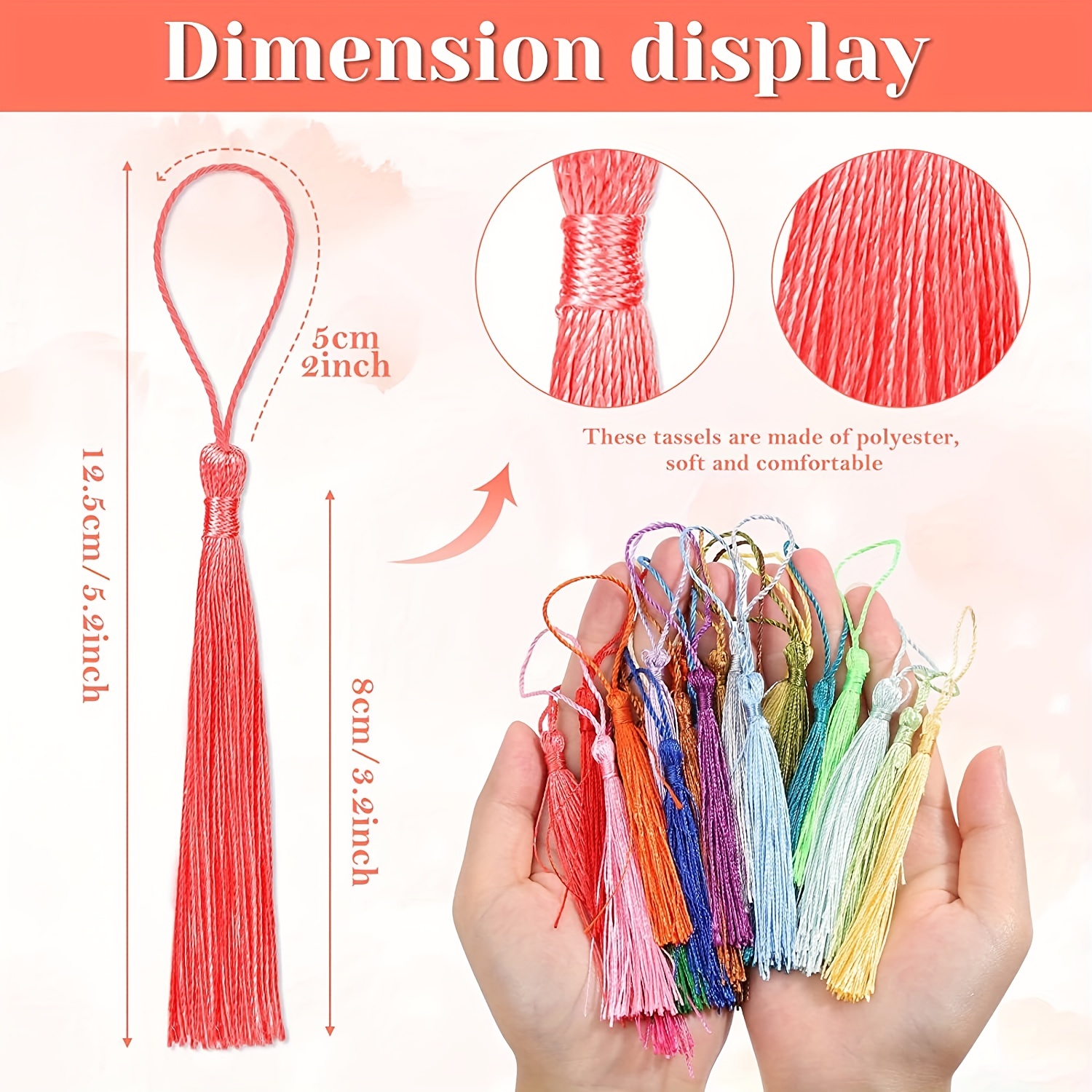 Tassels for Bookmarks 10 Rainbow Colors 5 3 Inch Tassel W/2 Inch Loop Bookmark  Tassels Key Ring Tassels Silk 