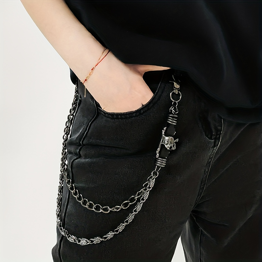 Unisex Punk Style Chains for Pants Heavy Duty Chains Hip Hop Trousers Jeans  Chain with Lobster Clasps for Wallet Keys Dropship