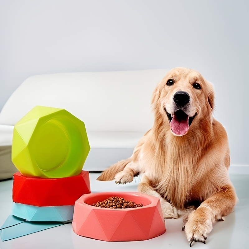 Solid Color Dog Bowls Plastic Dog Food Bowl Water Bowl Dog - Temu