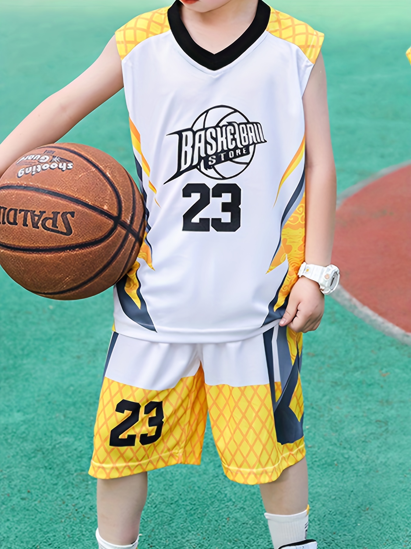 2Pcs/Set Tween Boys' Outdoor Sportswear Set, Including Basketball