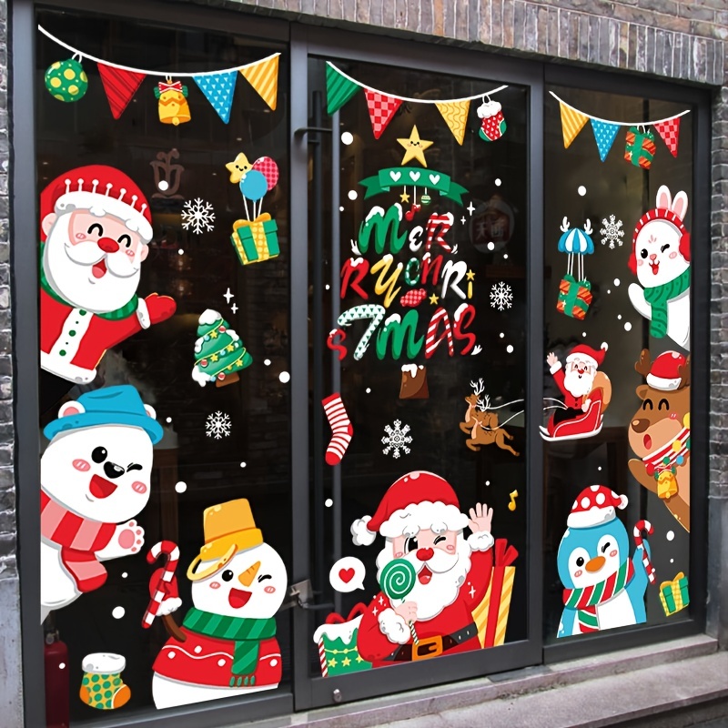  HHmei Christmas Decorations Indoor,Christmas Stickers Shopping  Mall Window Stickers Adult's Room Stickers Wall Stickers Set Christmas  Decoration Christmas Decirations 2 Dollar Items Only : Home & Kitchen