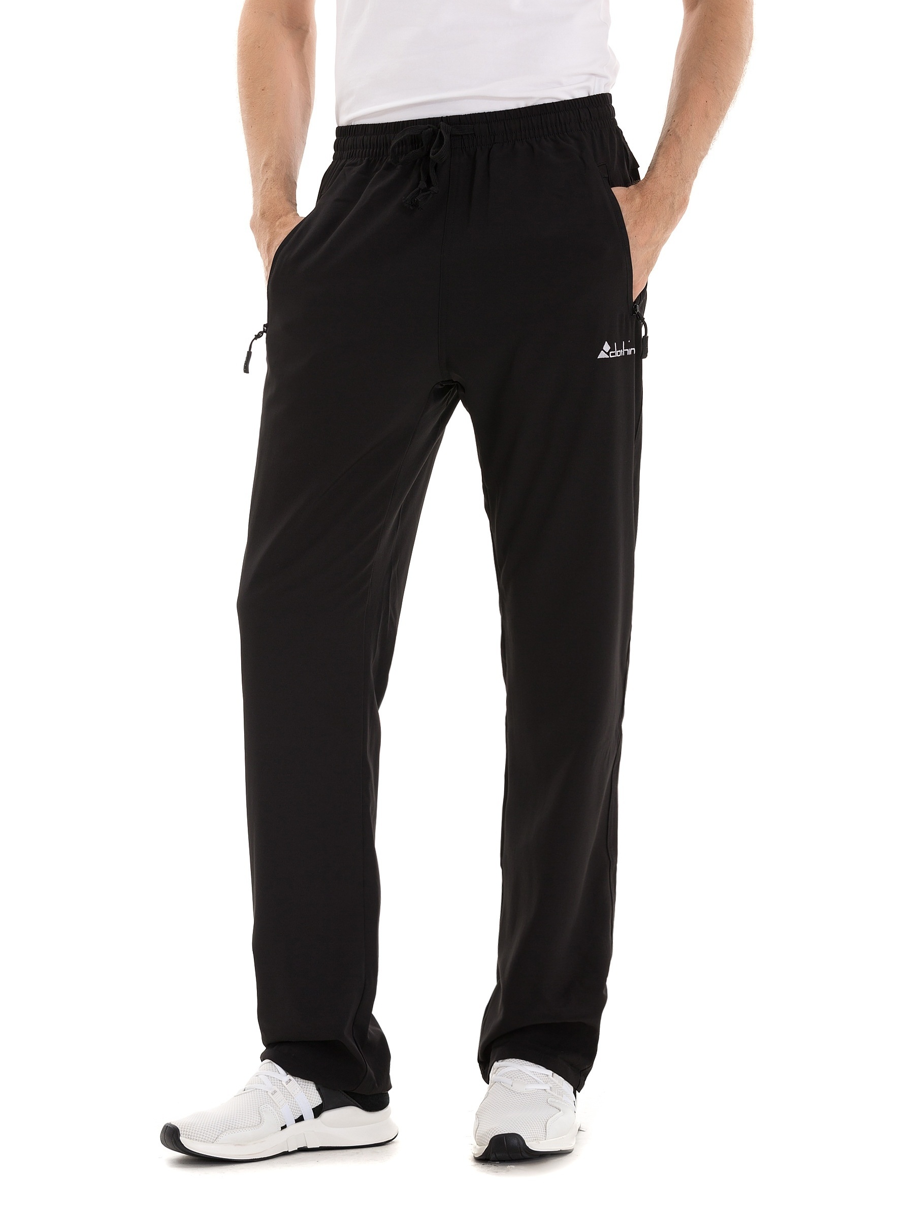 Mens Track Pants Quick Dry Lightweight Joggers Athletic Hiking Pants Zipper  Pockets