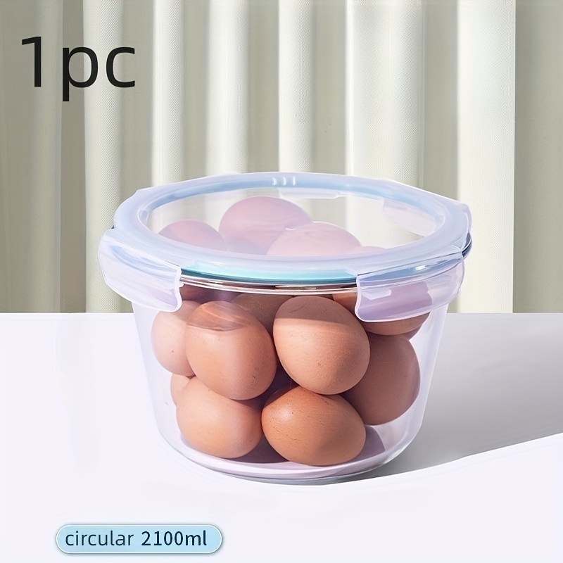 1pc Kitchen Refrigerator Microwave Safe Plastic Food Container With Lid For  Fruit, Meal & Leftover Storage