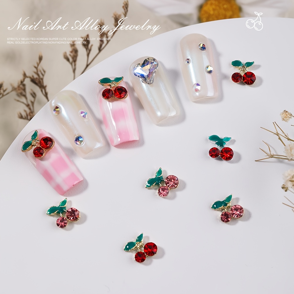 3d Nail Rhinestones, Cherry Nail Charms Fruit Luxury Cherry Design