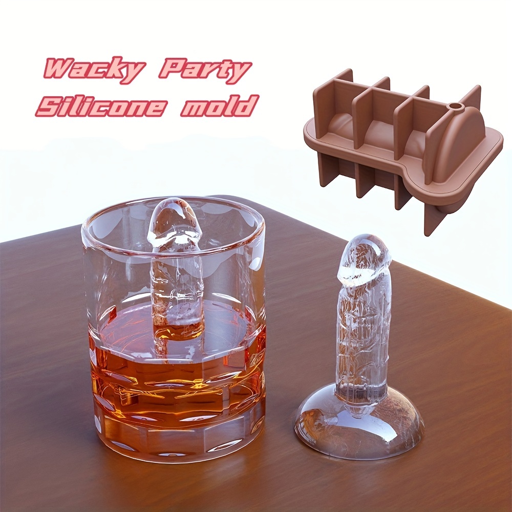 Ice Cube Tray, Silicone Ball Whiskey Ice Ball Maker With Lid And Large Square  Ice Cube Mold Funny Mold For Cocktail And Bourbon - Reusable And Bpa Free -  Temu