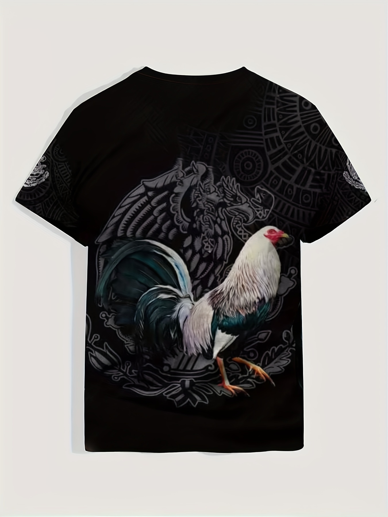 Rooster 3d Print Men's Fashion Round Neck T shirts Outfits - Temu