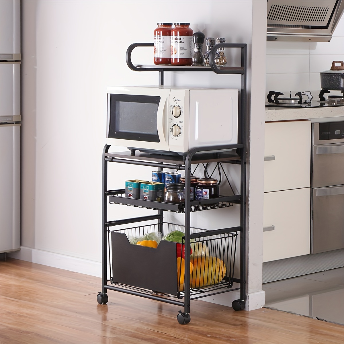soporte para microondas - Buscar con Google  Modern kitchen design, Small  kitchen, Kitchen decor