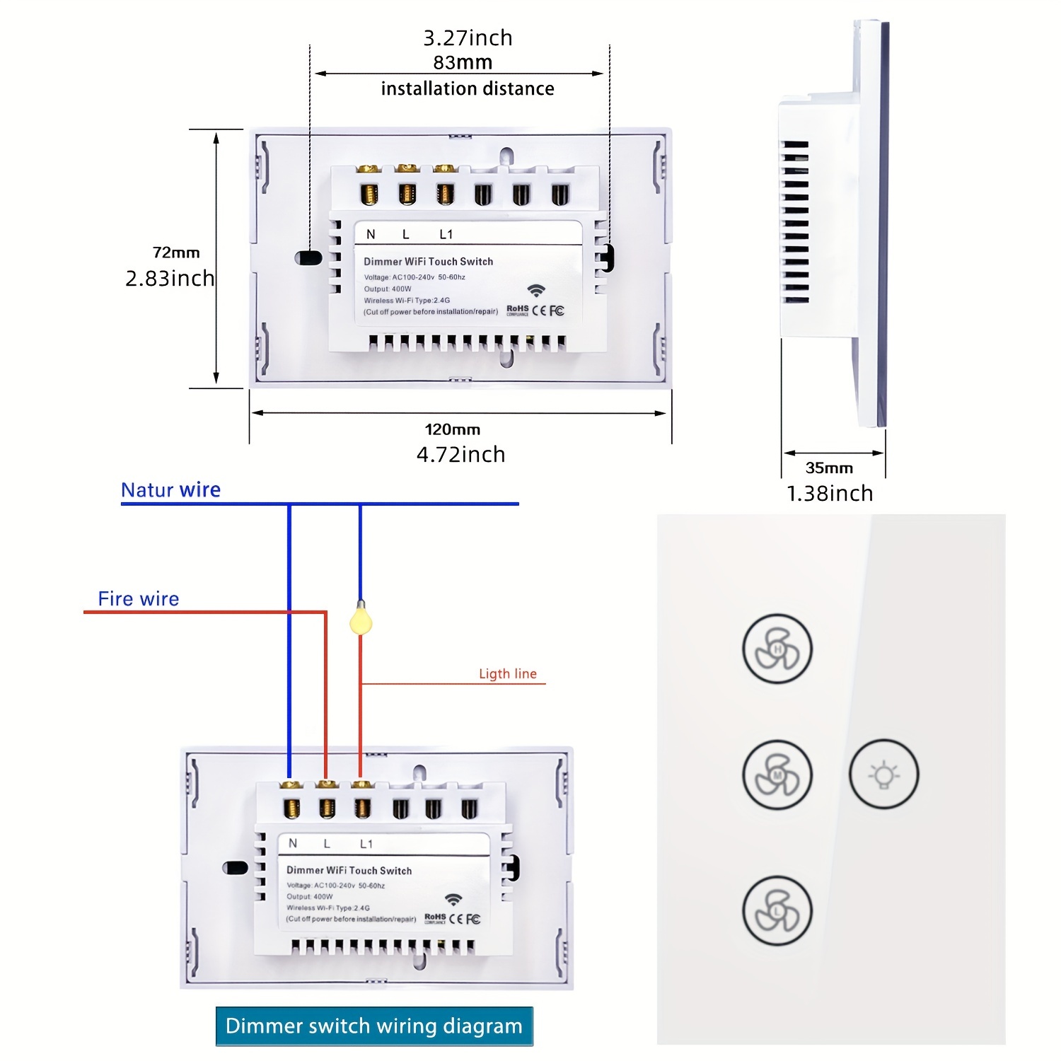 Tuya Smart Dimmer Light Switch Us/EU WiFi Zigbee RF433 Remote Control  Smartlife Wireless Remote Control Alexa - China Regulador De Intensidad,  Interruptor De Atenuacion Inteligente