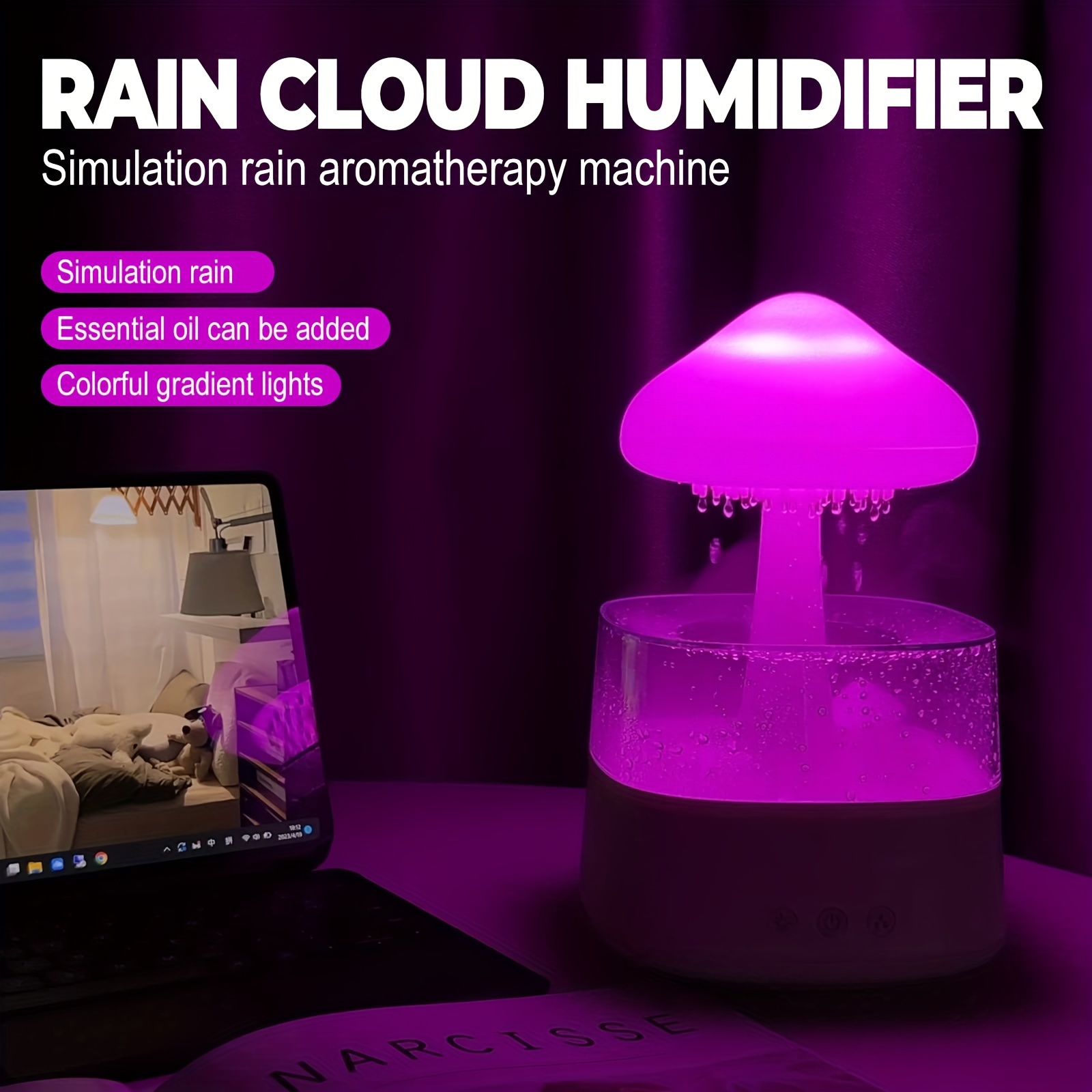 Rain Cloud Humidifier Creative Rain Cloud Humidifier Zen - Temu