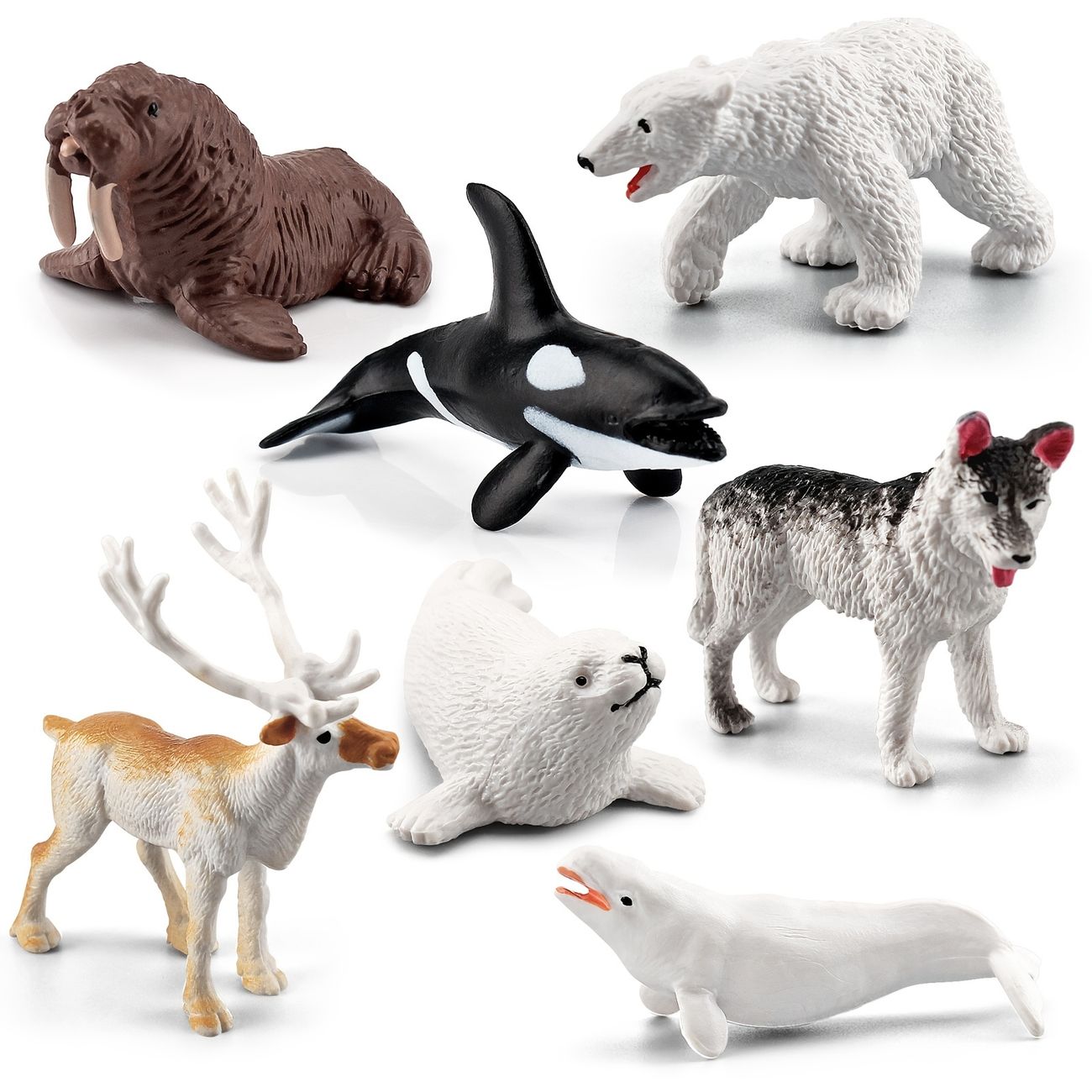 Arctic Animal Model Sets 7 Pcs Mini Polar Bear Killer Whale Reindeer Seal  Figurines For Kids Toys Christmas Birthday Gifts | Don't Miss These Great  Deals | Temu