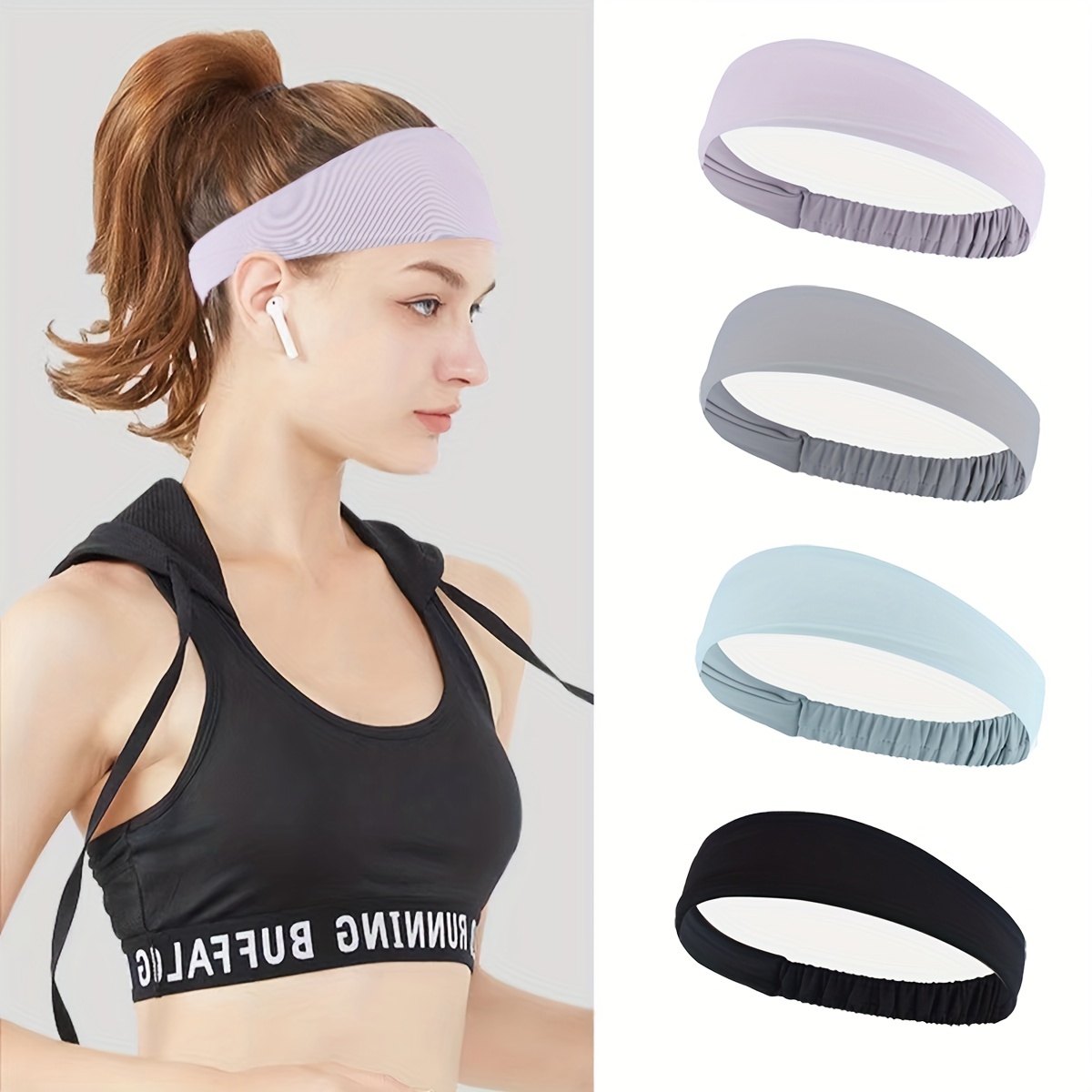 Diadema deportiva ultrafina para hombre y mujer, cinta para el pelo de  secado rápido para correr
