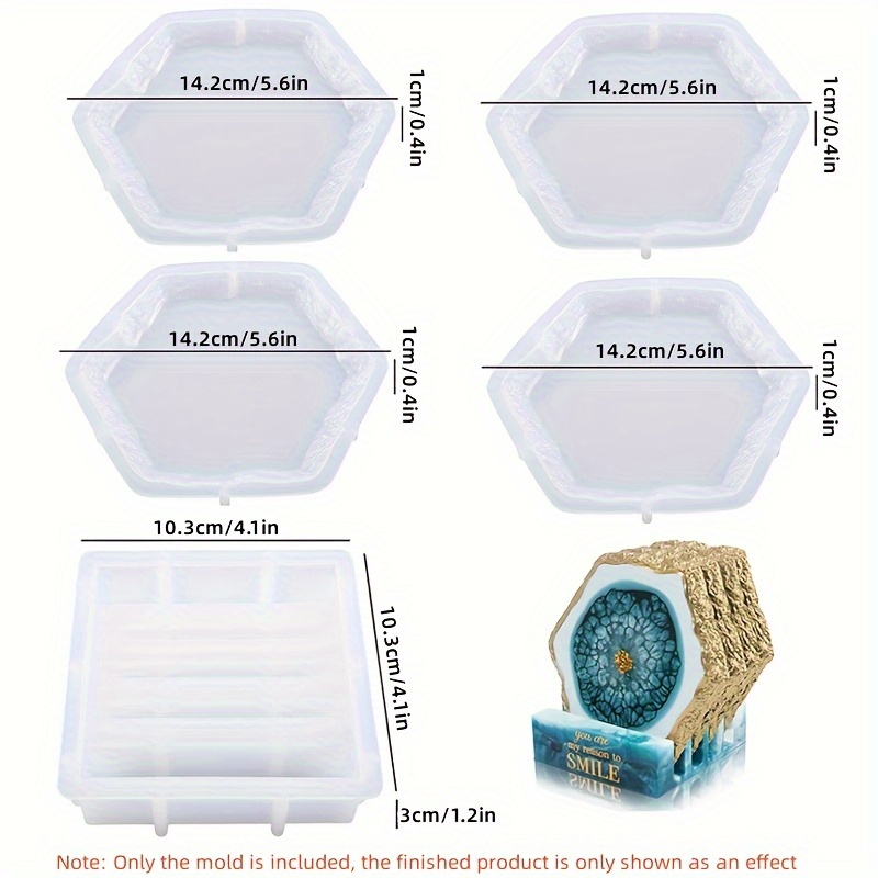 DIY Silicone Tray Mold Coaster Epoxy Resin Silicone Molds Polygon