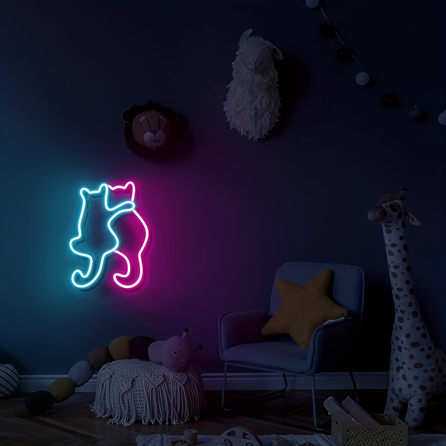 1 Pc、cat Neon Signs Lights Wall Decor（11 X13.7インチ）、animal