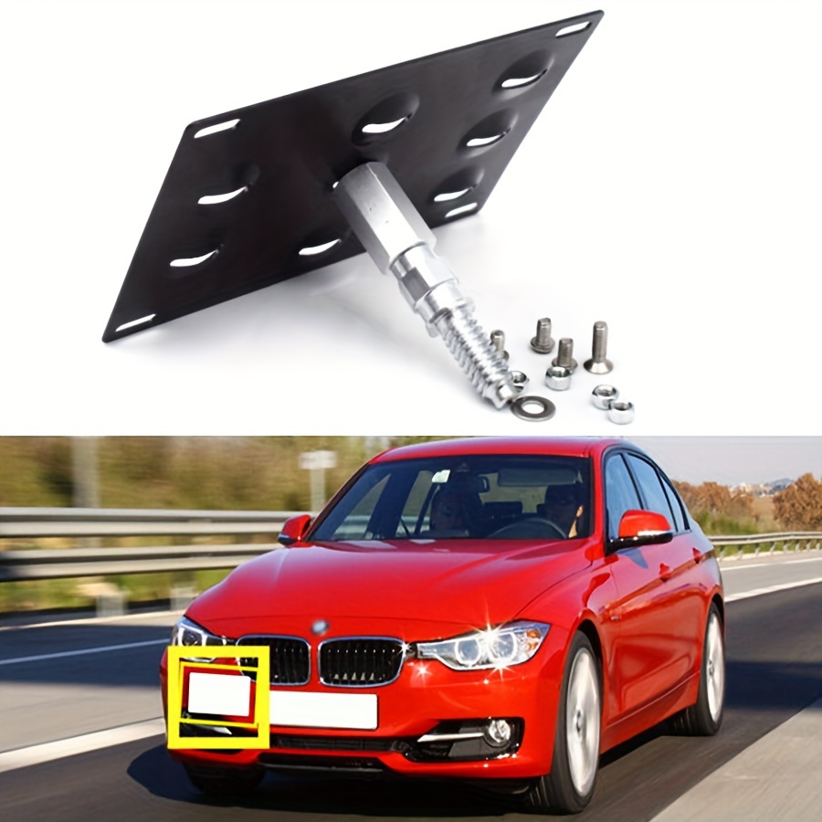 Front Bumper Tow Hook License Plate Mount Bracket Holder Bolt On Bar  Accessories For BMW 1 3 5 X5 X6 F10 F11 F25 F26