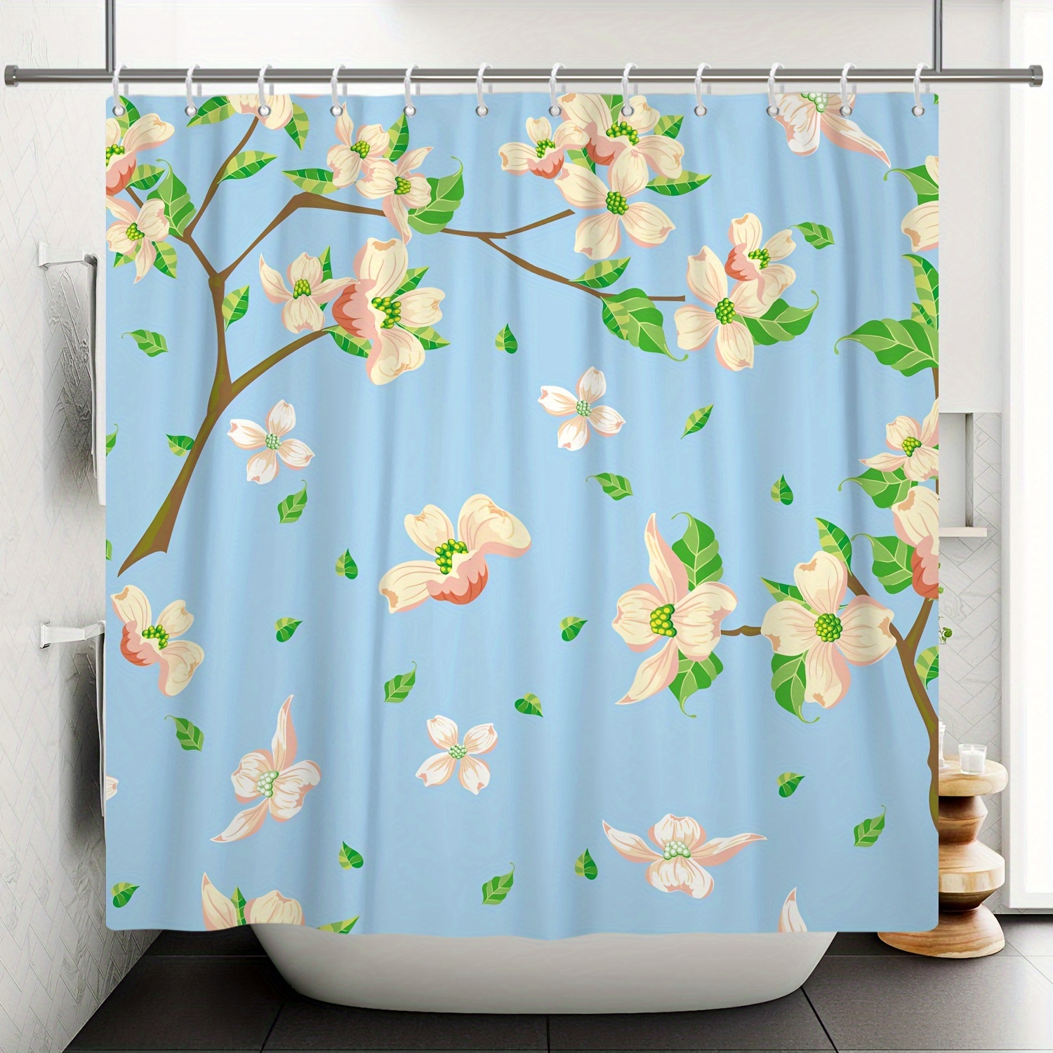 Shower Curtain Waterproof & Mildewproof Bathroom Divider With Wet