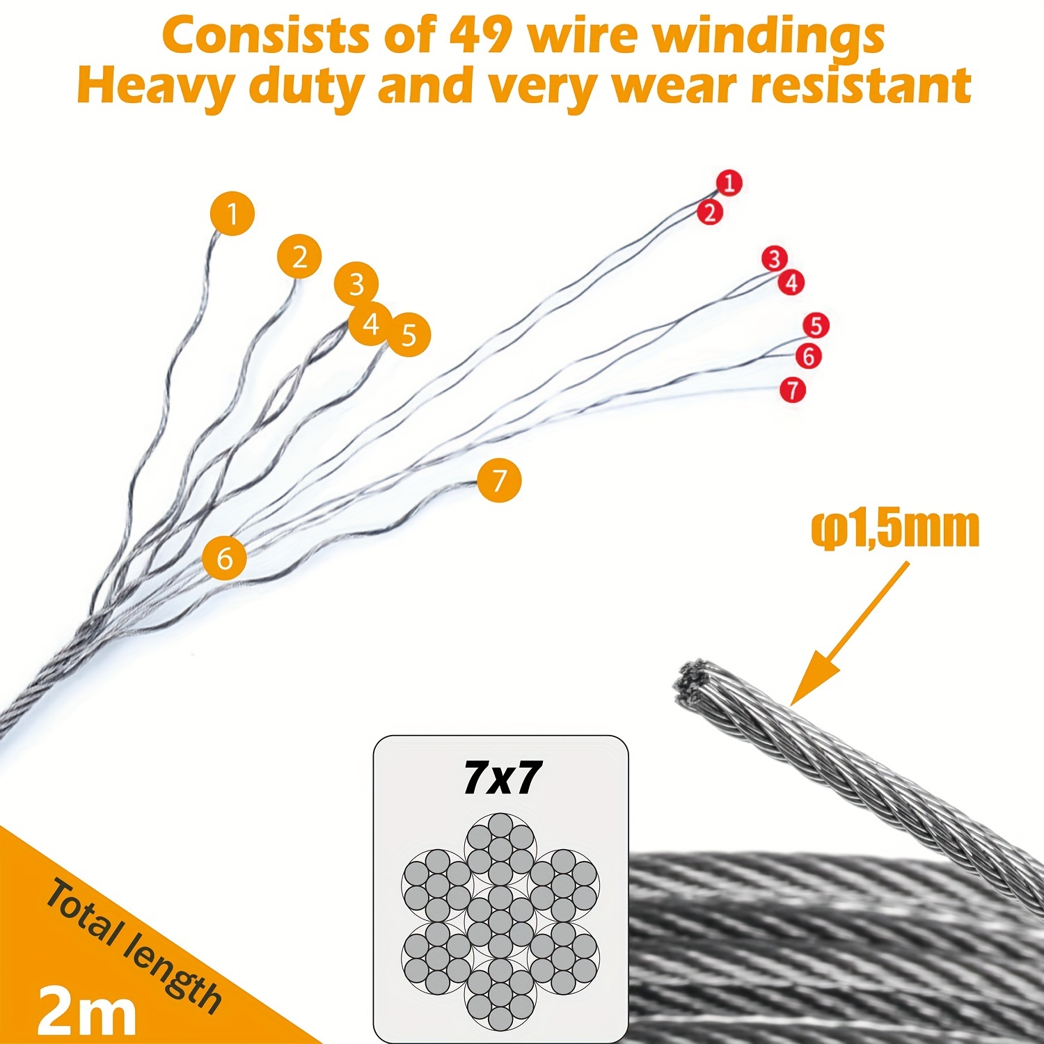 Wire Hook Wire Rope Adjustable Wire Rope Stainless Steel - Temu