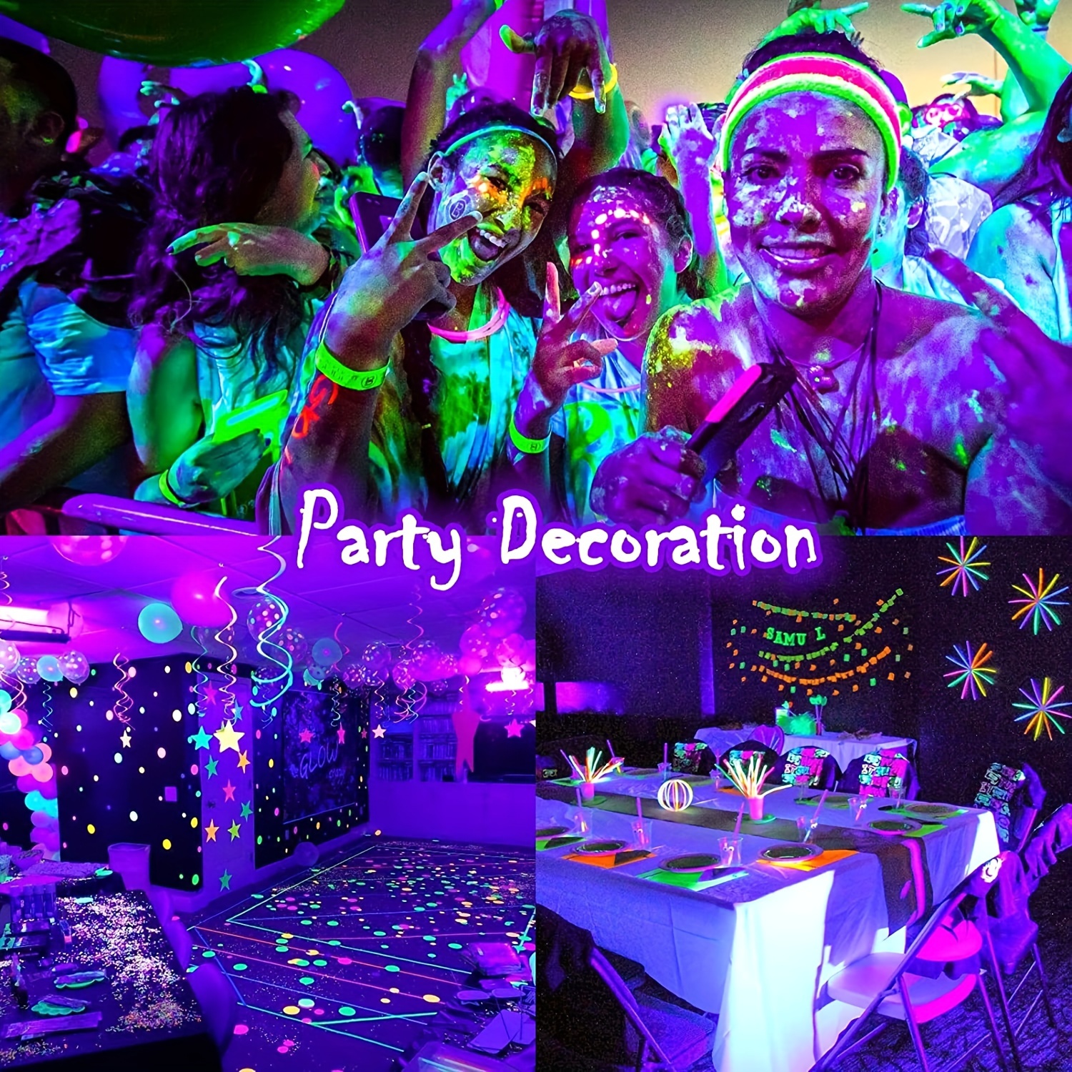 How to make a black light with your phone - Black light LED glow party kits  UV ultra violet lights neon party