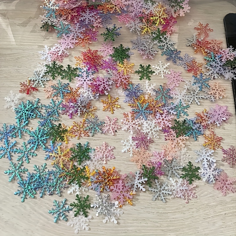 300 Pcs Christmas Snowflake Confetti Holiday Table Scatter Manicure