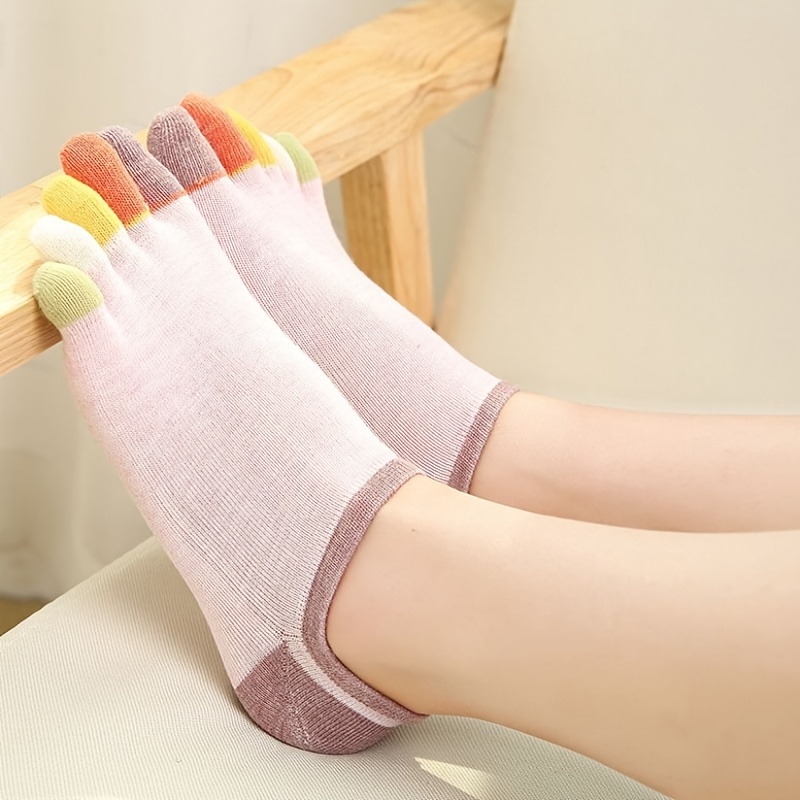 Women's Toe Socks Cotton Crew Sock Five Finger Socks Running - Temu Canada