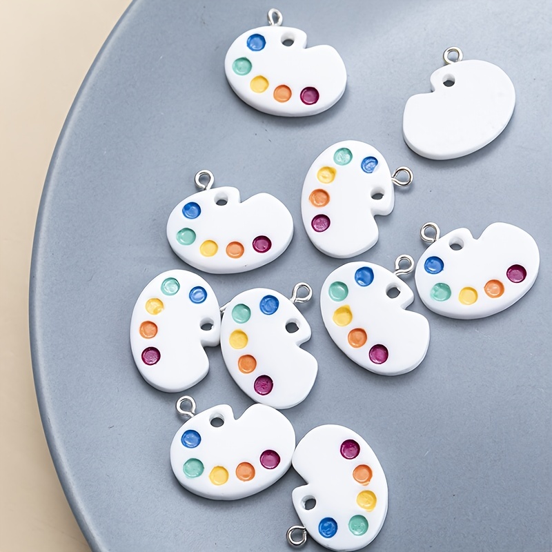 10pcs Mini Palette Earring Resin Charms Pendant Paint Board Findings DIY  Crafts Handmade Artificial Jewelry Making