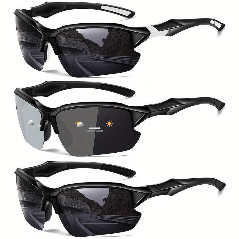 3pcs Polarized Sports Sunglasses For Men & Women, Windproof Sunglasses For Cycling, Baseball, Running, Fishing, Golf & Driving