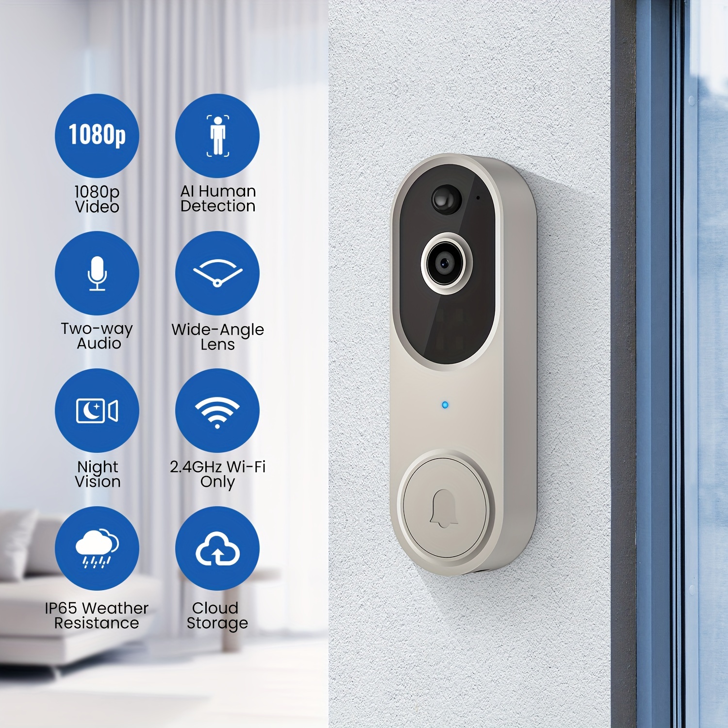 D9 Small Smart Video Wifi Doorbell Chime Wireless Remote - Temu