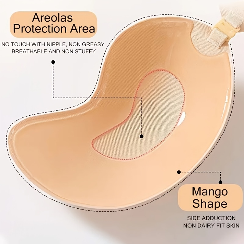Mango-Silikon-Aufkleber, selbstklebender BH, unsichtbare Abdeckung,  Hochzeits-BH-Pad, sexy, trägerloses Brustblatt
