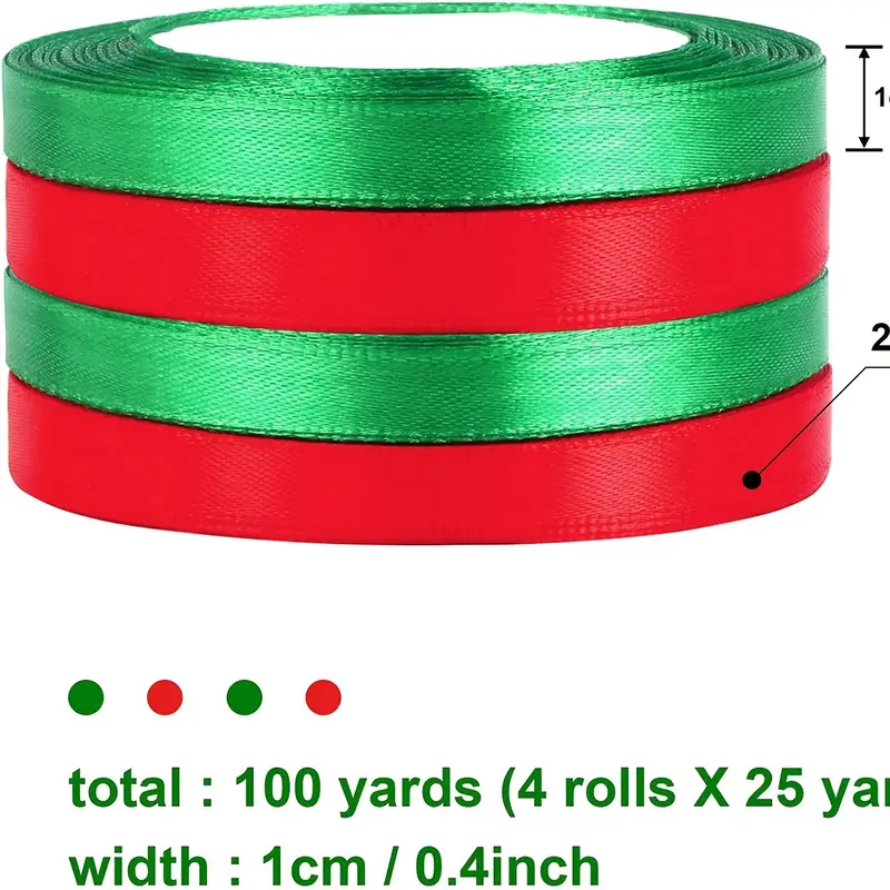 100 Yards Christmas Ribbons Wide Holiday Satin Ribbons - Temu