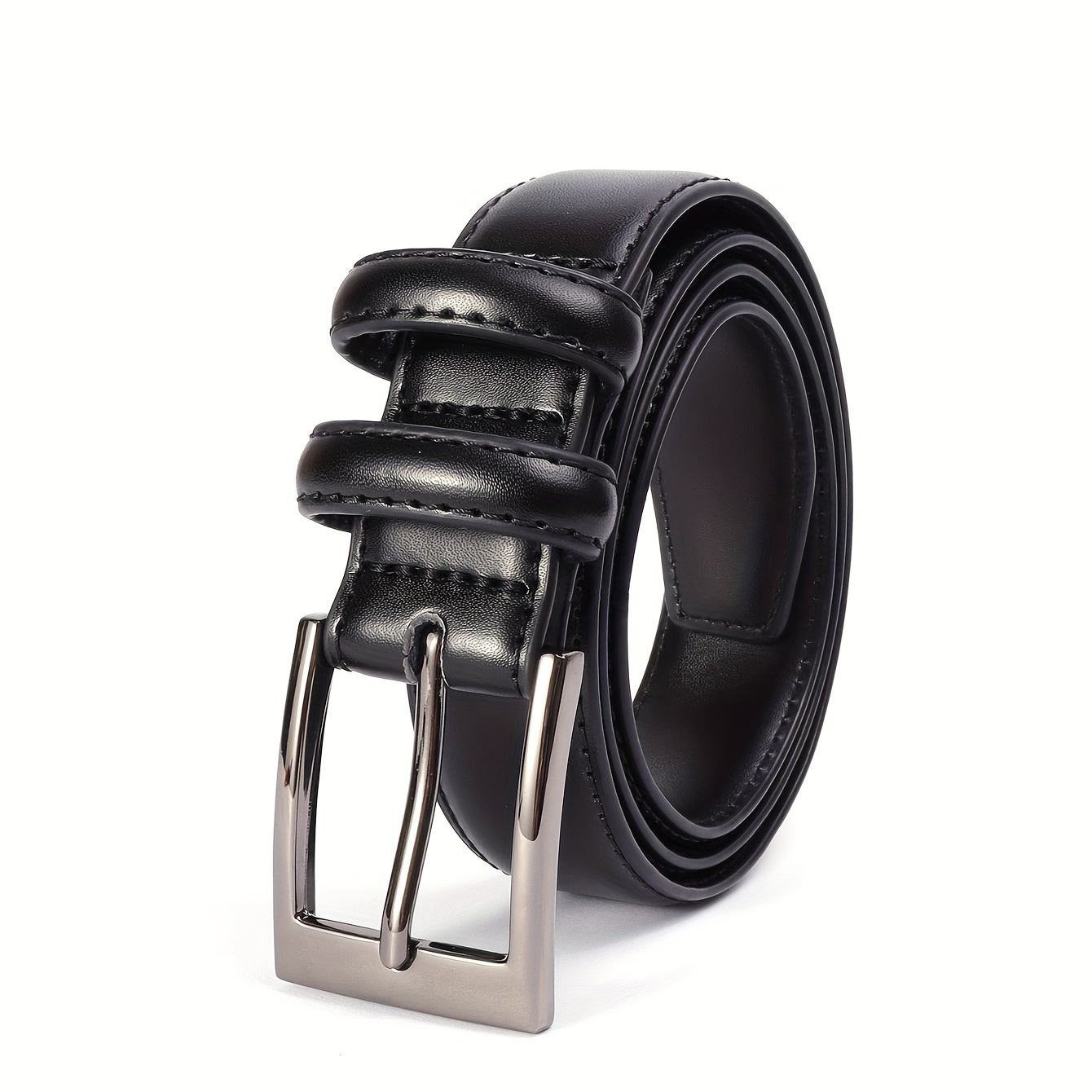 Mens Black Leather Belts - Temu
