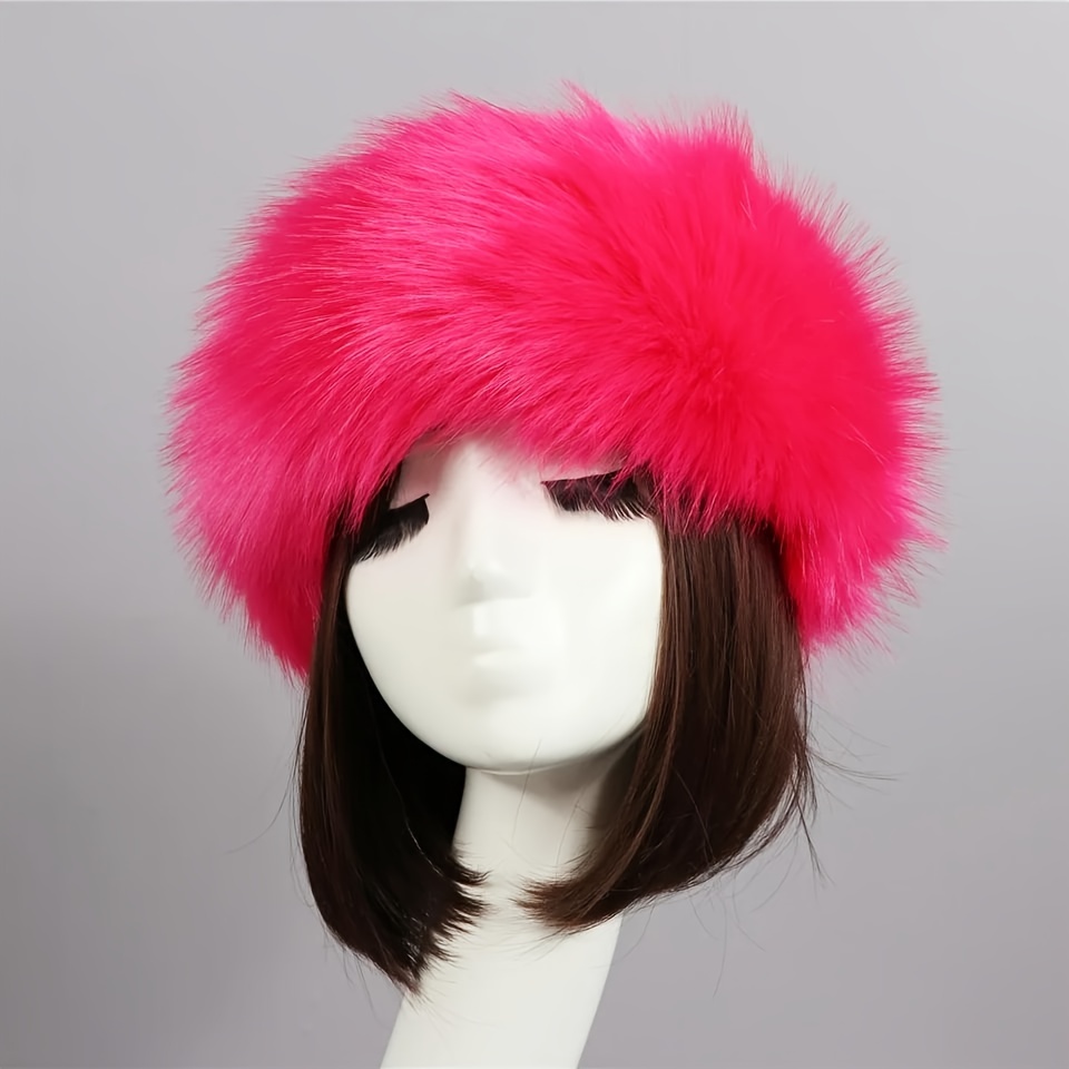 Hot Pink Fox Fur Headband