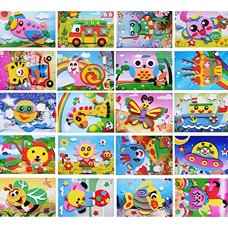 Comprar 8 hojas de juegos de rompecabezas, pegatinas para niños DIY,  divertido hacer una cara, dinosaurio, animales, monstruos, pegatinas de  dibujos animados, juguetes educativos