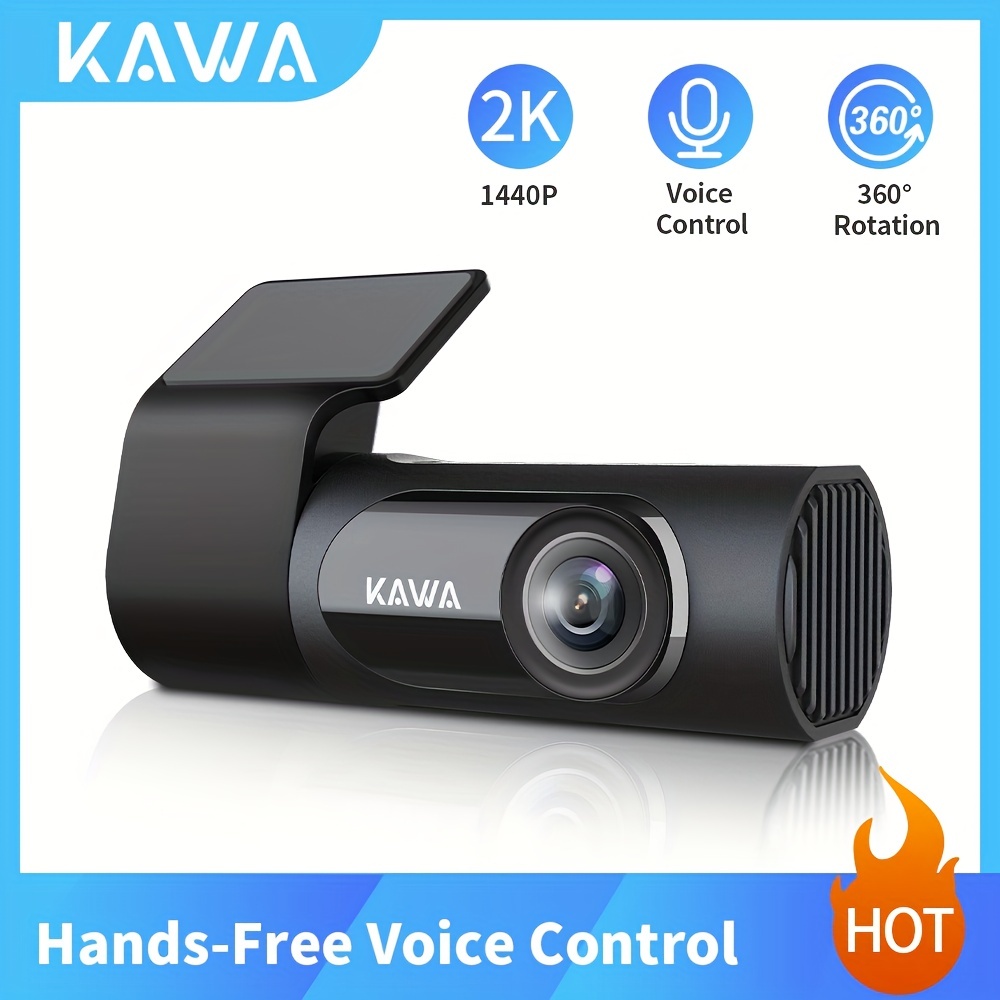 Dash Cam 2K, KAWA WiFi Dash Camera for Cars 1440P with Hand-Free Voice  Control, Night Vision, Mini Hidden Dashcam Front, Emergency Lock, Loop