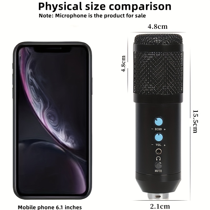  Mercase USB Microphone, Condenser Microphone for Mac,Computer,  Phone,PS4 and PS5, with Mute Button,Plug & Play,Cardioid Pickup,Volume  Control for Podcast, Recording, Sing, ASMR : Musical Instruments
