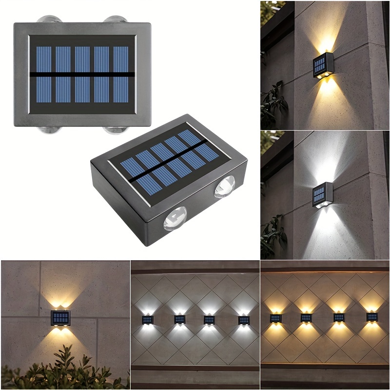 Lamparas Luces LED Solares De Pared Para Exterior Jardin Impermeable Sensor  Movi