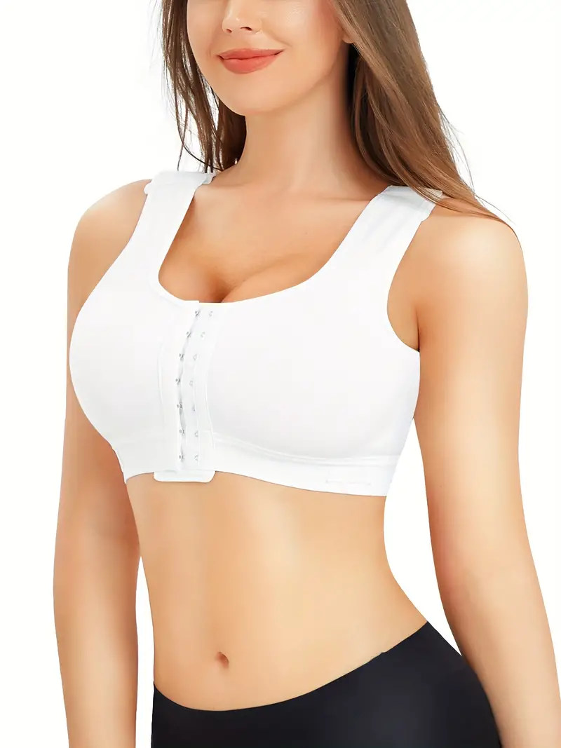 Post surgical Front Buckle Bra Adjustable Wide Strap - Temu Canada