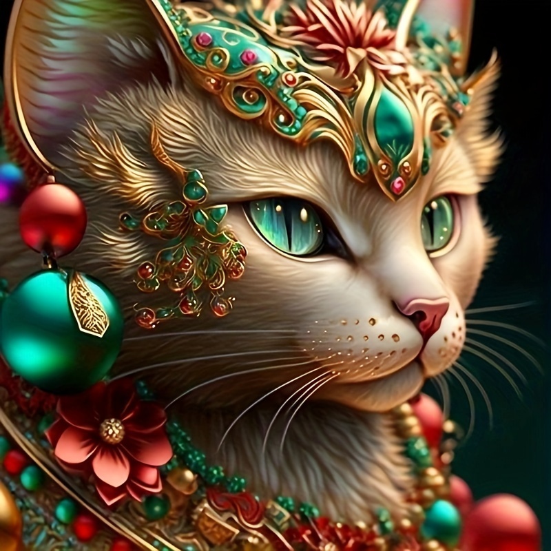 5d Diy Diamond Painting Cat Diamond Embroidery Animal - Temu