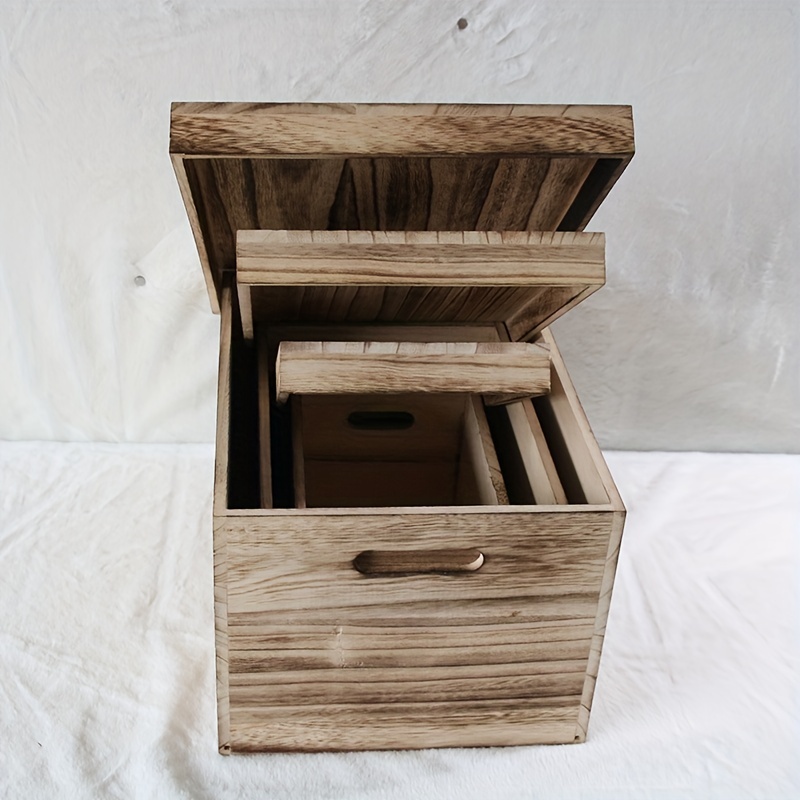 Wooden Box Storage Box With Lock Old Box High Capacity With Cover Sort Out  Book Storage Box, Aesthetic Room Decor, Home Decor, Space Saving  Organization, Kitchen Accessories, Bathroom Accessories, Bedroom  Accessories 
