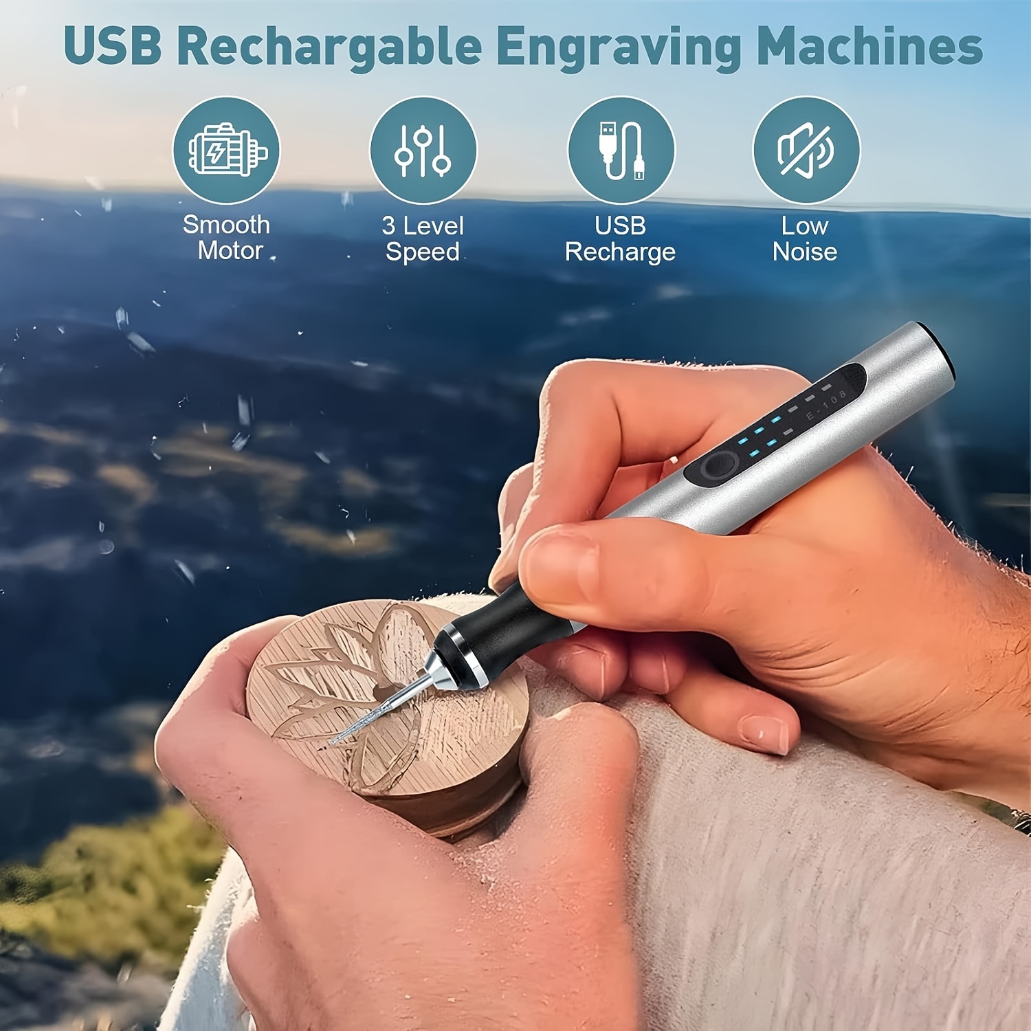 Electric Engraving Pen Rechargeable Engraver Drill Machine for