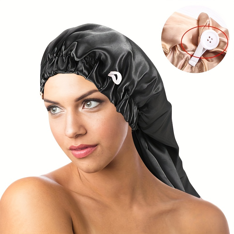 Grand bonnet de douche, bonnet de cheveux réutilisable imperméable, bonnet  de douche doublé de satin XL pour femmes hommes cheveux épais et longs,  tresses, dreadlocks - Temu Belgium