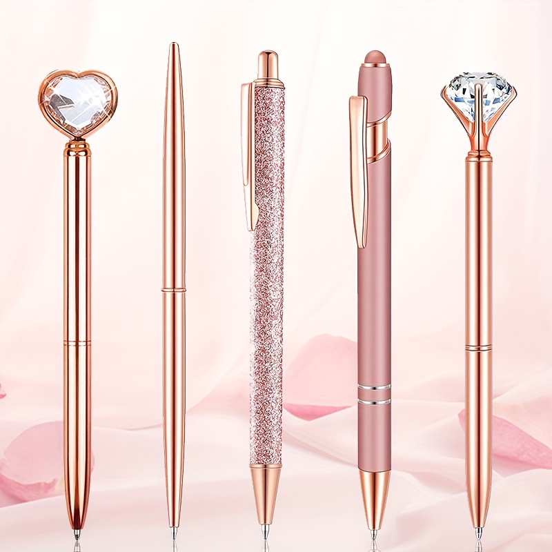 9 Pcs Ballpoint Pens Set Metal Crystal Diamond Pen Glitter Pen for