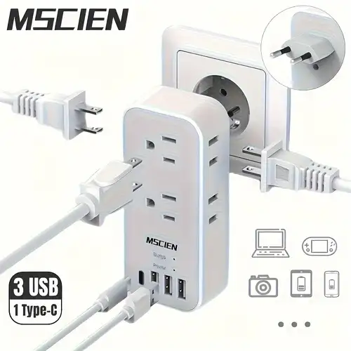 Us/eu American Socket Adapter: Convert European Eu Plug Us - Temu