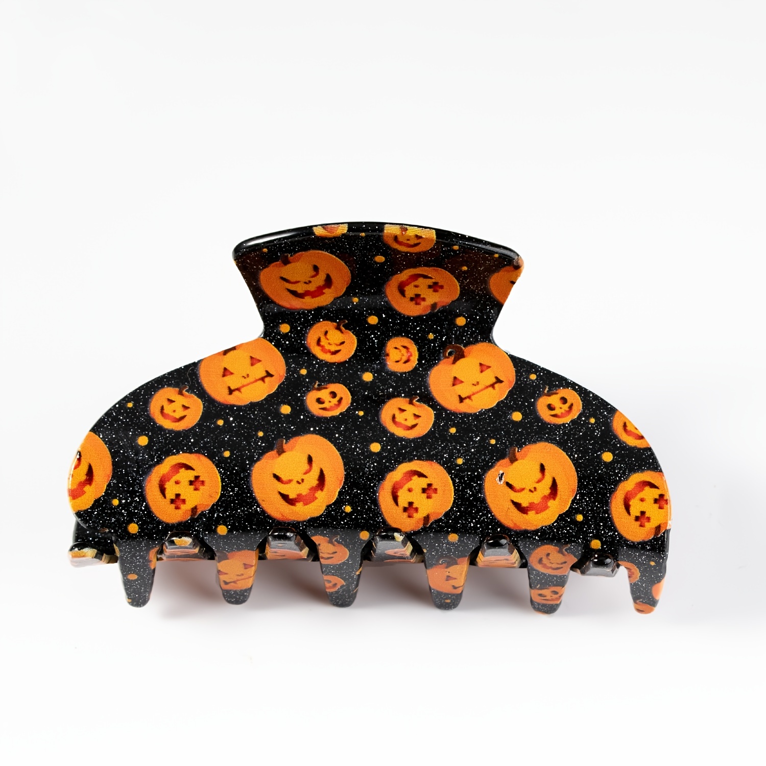 1pc Women Halloween Printed Acrylic Hair Claw Clip With Pumpkin Pattern