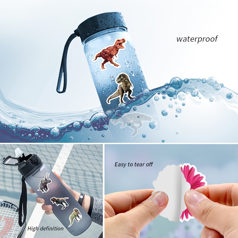 Dinosaurier-Aufkleber Set – 105 Stück, Realistisch, Wasserfest, Für Laptop, Flasche, Skateboard & Mehr