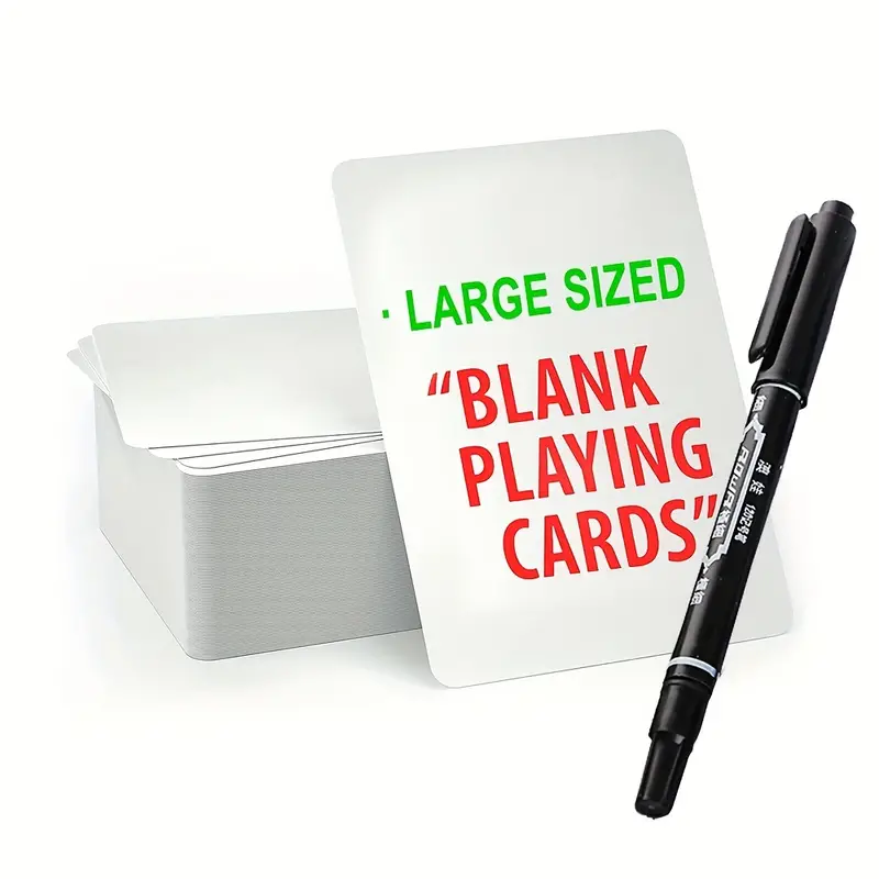 Large Size Blank Playing Cards Write On - Board Game Cards & Note Cards For  DIY Games,Business Cards,Learning Cards- Fun And Cool Playing Cards For Ki