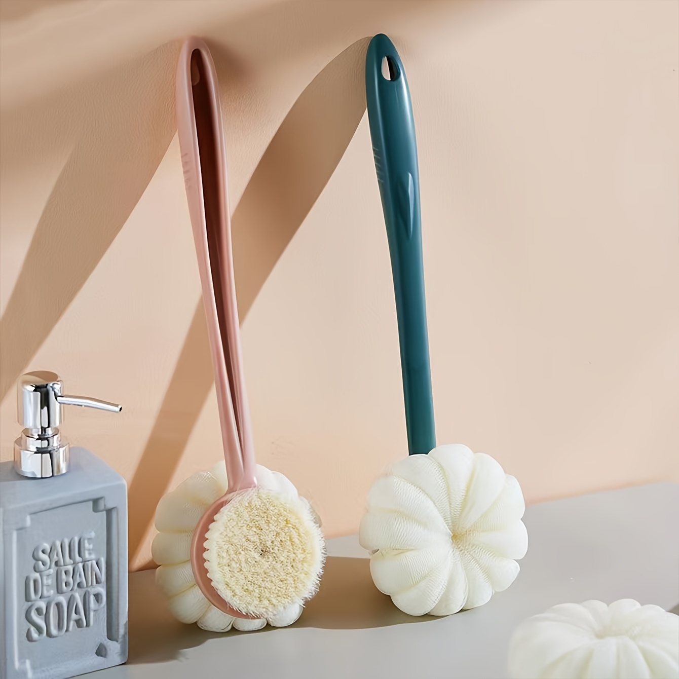 Long Handle Bath Massage Cleaning Brush with Soap Dispenser, Body