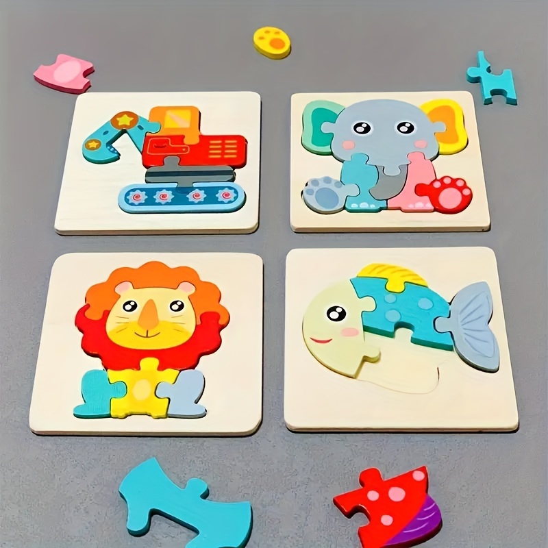 Children's early education animal model wooden puzzles toys creative 3 -  Supply Epic